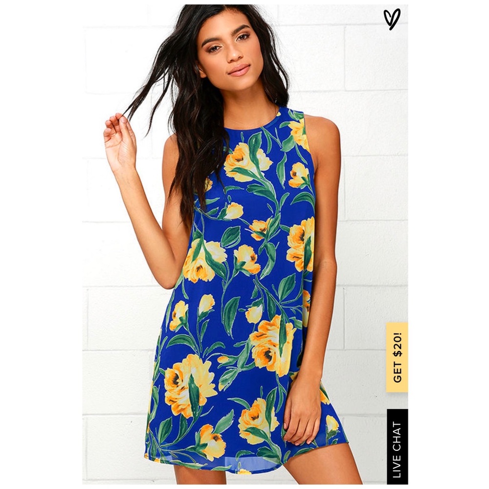 Lulus Blue floral mini dress